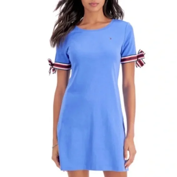 Tommy Hilfiger Women's Tie-Sleeve Scoop-Neck Dress - Picture 3 of 6
